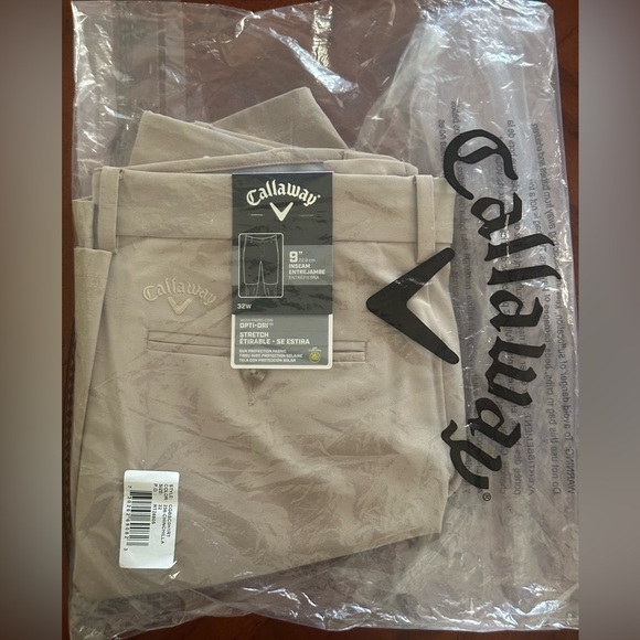 Callaway Men’s Opti-Dri Flat Front Stretch Golf Short 32 waist 9in length NWT - Picture 10 of 11